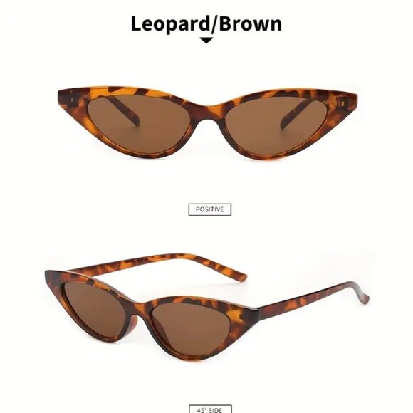 Women's Cat Eye Tortoise Retro Y2K Sunglasses New - Picture 9 of 9